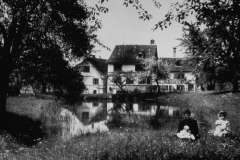 Mühleweiher im Kleindorf um 1900, zugeschüttet 1908